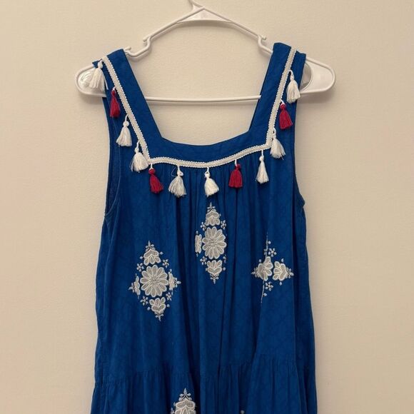 Sundance Embroidered Blue Maxie Dress size Small - Picture 5 of 8